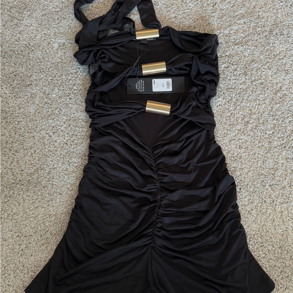 Elegant Black Ruched Dress